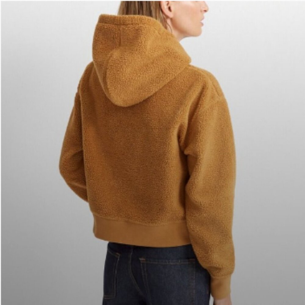 Club Monaco Teddy Quarter-Zip Shearling Hoodie Medium $170 - Picture 3 of 6